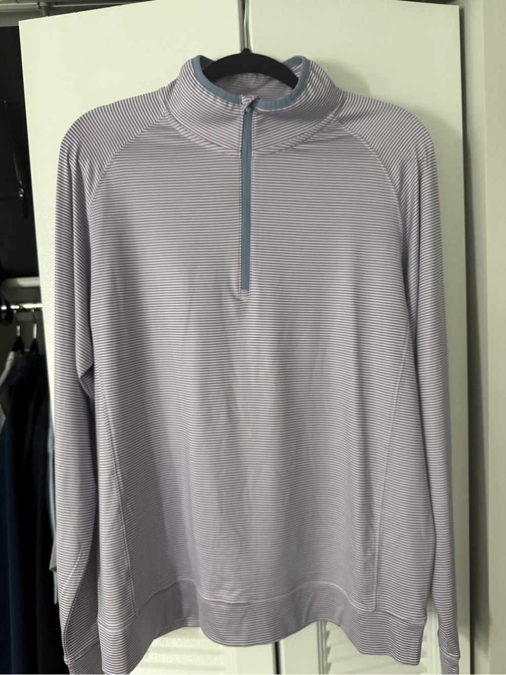Walter Hagen Men's Lavender and Blue Quarter-Zip Pullover